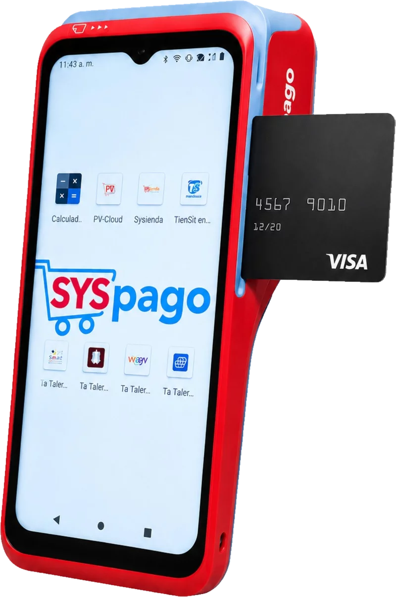 Terminal SYSmart con tarjeta de débito insertada